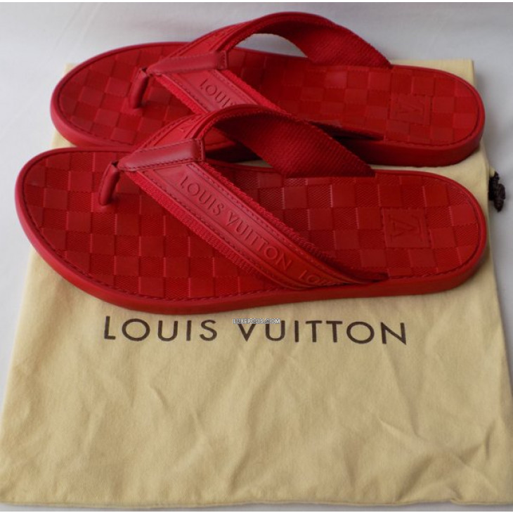 Cloth flip flops Louis Vuitton Red size 37.5 EU in Cloth - 33696697