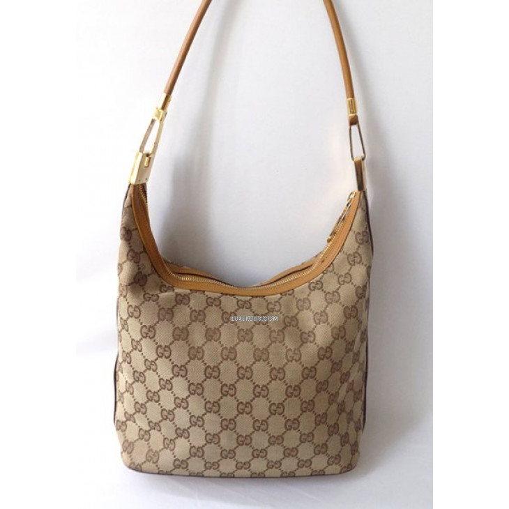 Buy Preowned Luxury Gucci 263757 White Coated Canvas Hobo Bag at Luxepolis  .com.