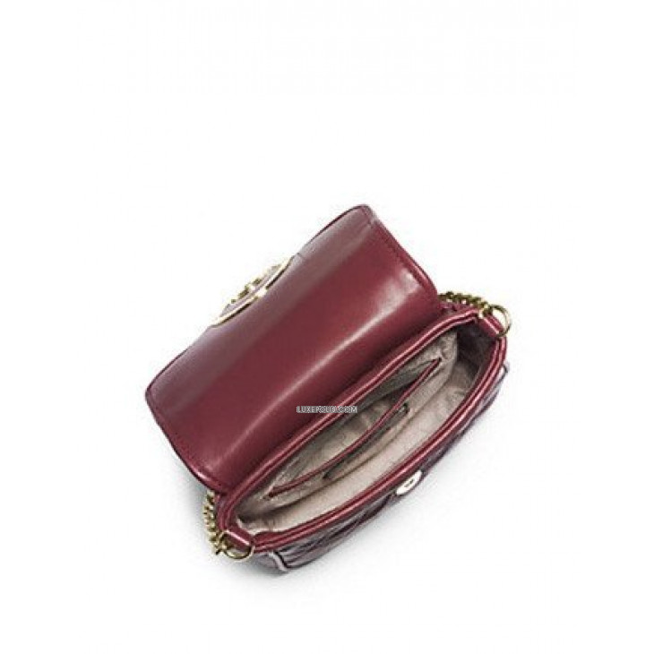 Pre-owned Louis Quatorze Leather Small Bag In Burgundy