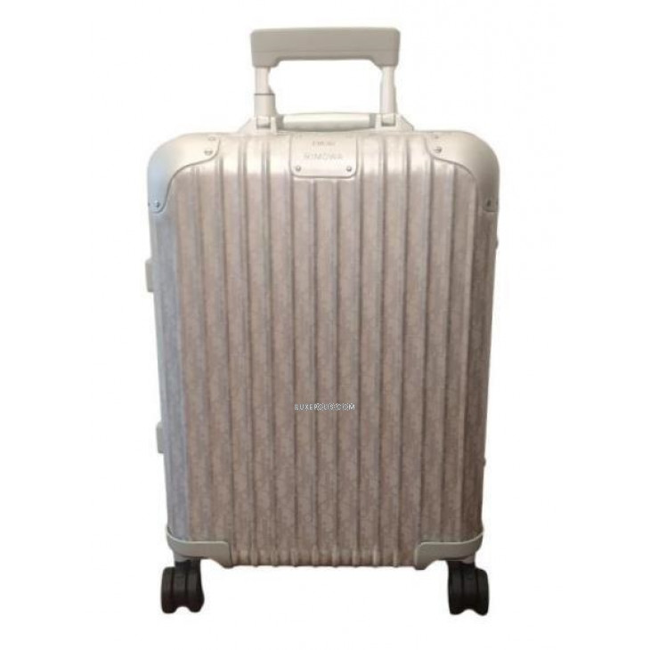 Dior x RIMOWA 4-Wheel Cabin Suitcase Aluminium Dior Oblique Silver in  Aluminium with Silver-tone - US