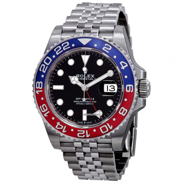 kardinal navn bh Buy Pre-owned & Brand new Luxury Rolex GMT-Master II Red & Blue Bezal Pepsi  Watch Online | Luxepolis.Com