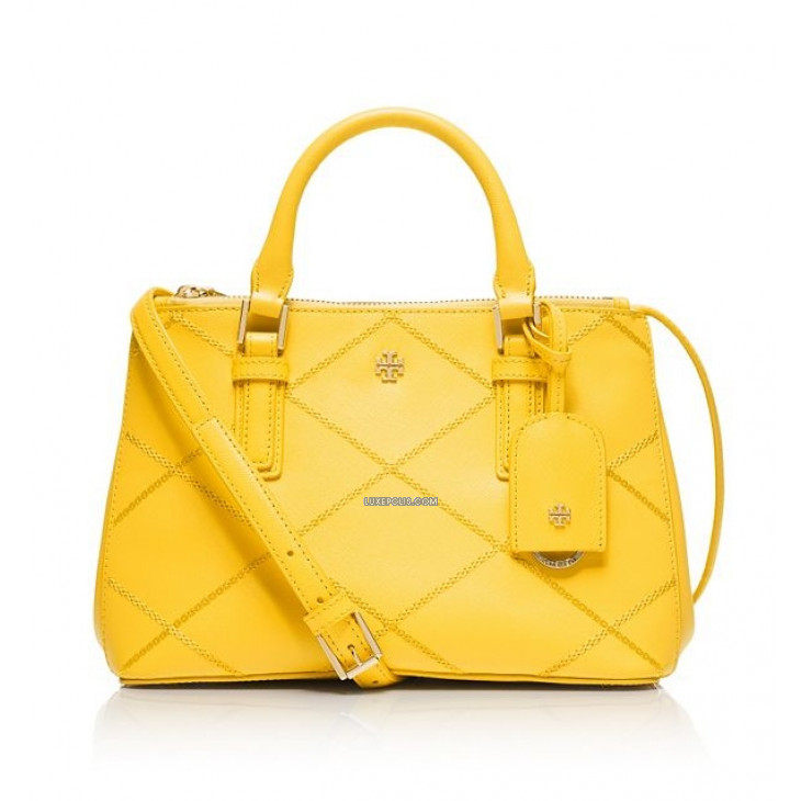 Buy Brand New & Pre-Owned Luxury Tory Burch Yellow Robinson Stitched Micro  Double-Zip Tote Bag Online 