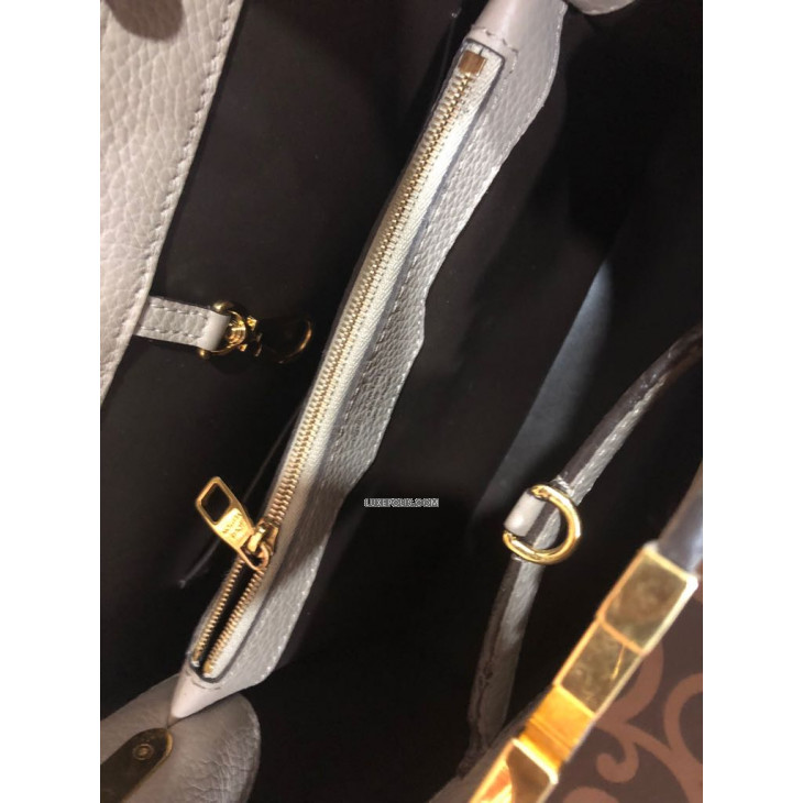 Louis Vuitton Capucines Mm Gold Black Taurillon Leather Hand Bag
