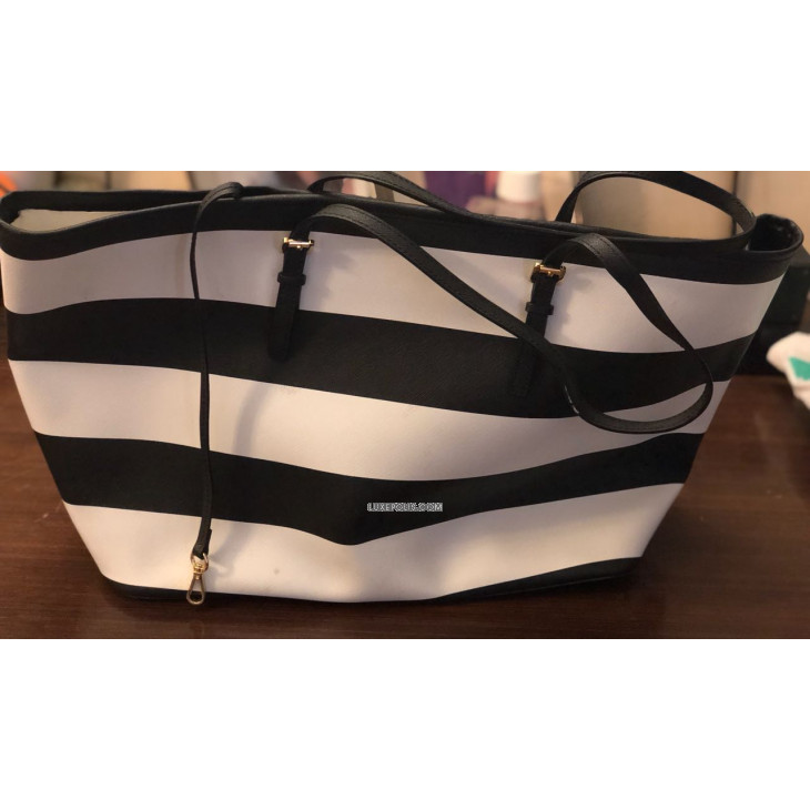 Buy Pre-owned & Brand new Luxury Michael Kors Striped Black and White  Saffiano Leather Tote Online 