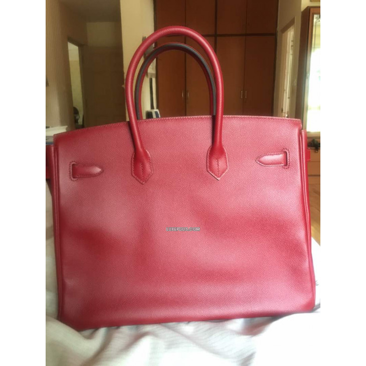Buy Pre-owned & Brand new Luxury Hermes Birkin 35cm Red Rubis Togo leather  Bag Online