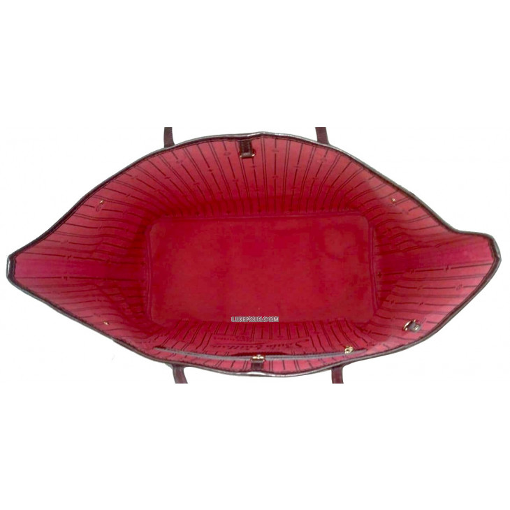 LOUIS VUITTON NEVERFULL GM Damier Ebene Red Large Tote Purse Shoulder Bag  Zip LV £1,383.43 - PicClick UK