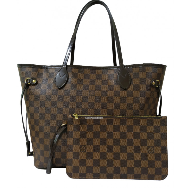Authentic Louis Vuitton Damier Ebene Neverfull PM w/ Red Interior