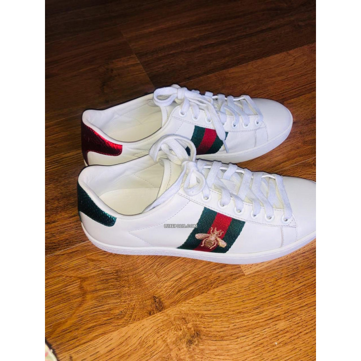 Buy New Pre-Owned Luxury Gucci Ace Embroidered Sneaker Online | Luxepolis.com