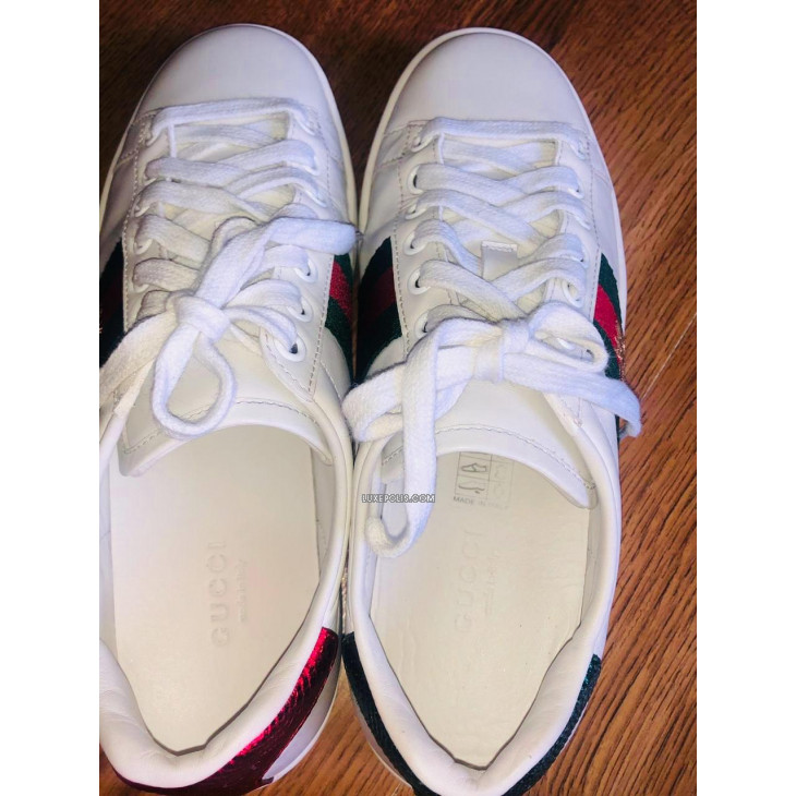 Buy New Pre-Owned Luxury Gucci Ace Embroidered Sneaker Online | Luxepolis.com