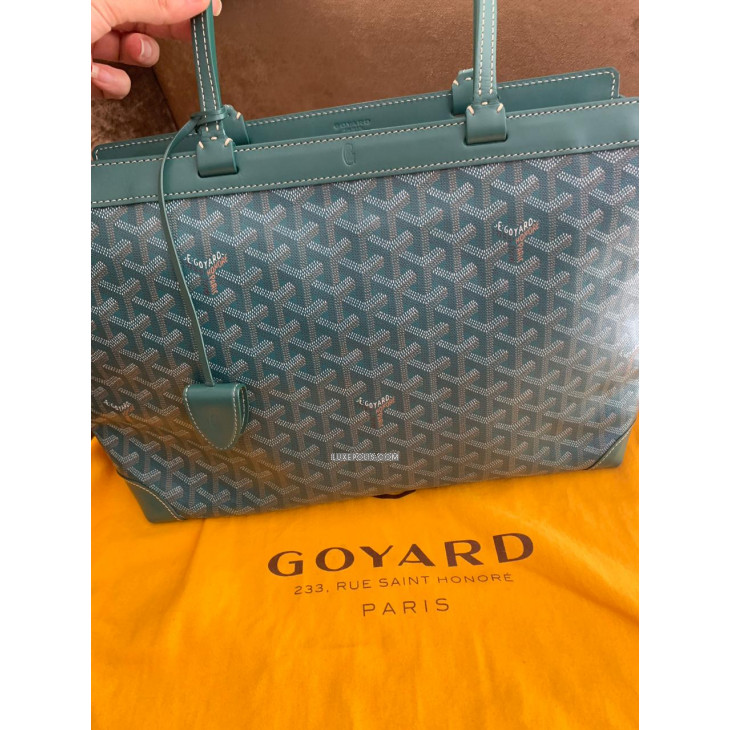 Preowned Authentic Goyard Bellechasse PM Women Canvas,Leather Tote
