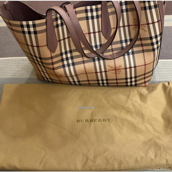 Buy Pre-owned & Brand new Luxury Burberry Haymarket Check Leather  Reversible Tote Online