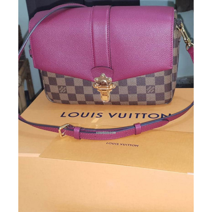 Louis Vuitton, Pre-Loved Burgundy Damier Ebene Clapton Crossbody,  Purple : Luxury Stores