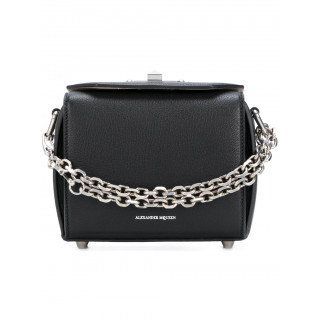 Alexander McQueen Black Leather Box 16 Bag