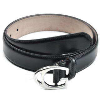 Gucci Black Leather Belt with G Buckle Size: 90 cm