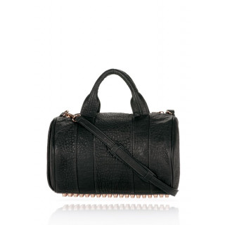 Alexander Wang Rocco In Black Pebble Lamb With Rose Gold