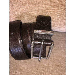 Canali Brown Grain Leather Belt