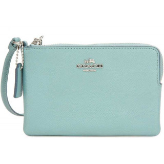 Coach Embossed Small L- Zip Leather Wristlet