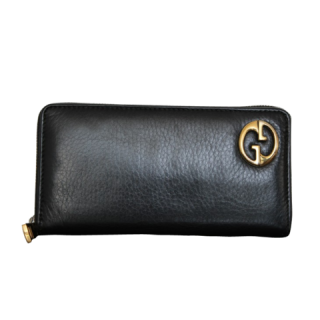 Gucci Ace Zip-Around Long Leather Wallet 