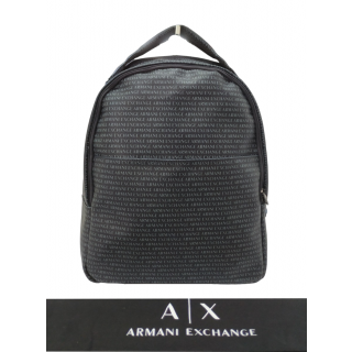  Armani Exchange Typographic Print Backpack With Zip Closure