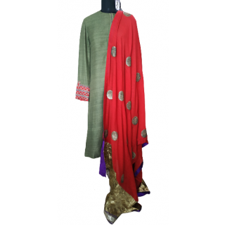 Anamika Khanna Green Red Salwar Dress