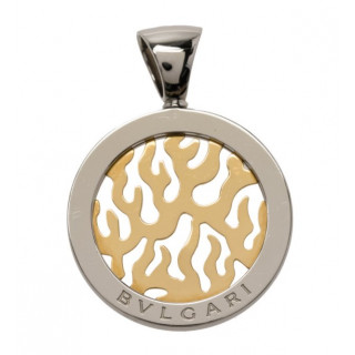Bvlgari Tondo Fire Stainless Steel and 18K Gold Pendant