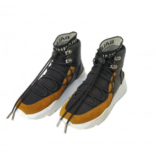 Balmain Jasper-Knit And Leather High-Top Sneakers