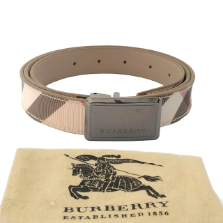 Burberry Check Square Buckle Belt