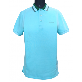 Burberry Striped Collar Turquoise Polo Shirt