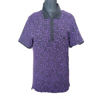 Burberry Pattern Purple Polo Shirt