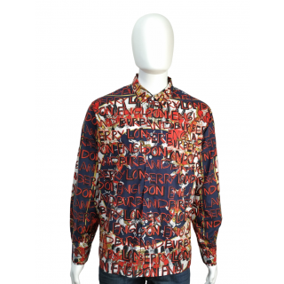 Burberry Casson London Icon and Graffiti Print Red Shirt