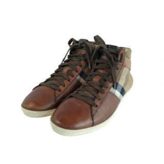 Burberry Brown Check High Top Sneaker