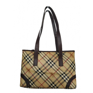 Burberry Haymarket Check Canvas And Leather Tote