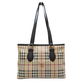 Burberry Haymarket Check PVC and Leather Regent Tote