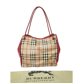 Burberry Haymarket Canvas and Leather Small Canterbury Tote