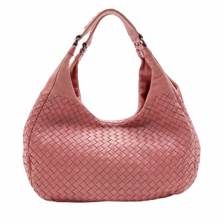 Bottega Venetta Pink Woven Nappa Leather Hobo Bag