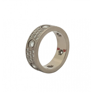 Cartier Love 18K White Gold Diamond Paved Ring