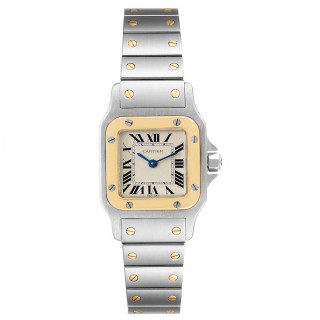 Cartier Santos Galbee Steel Yellow Gold Ladies Watch 