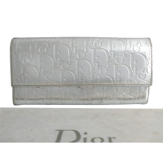 Dior Logo Embossed Leather Continental Wallet