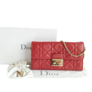 Dior Cannage Quilted Lambskin Leather Miss Dior Rendez Vous Chain Wallet