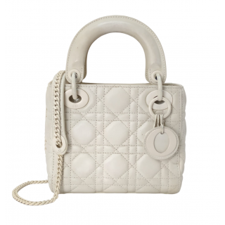 Dior Cannage Mini Lady Dior White Bag