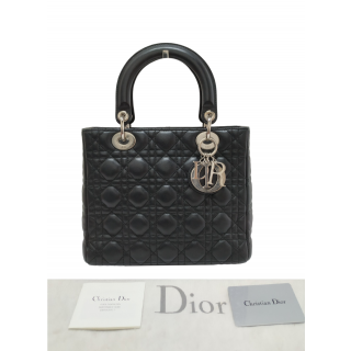 Dior Black Cannage Lambskin Lady Dior Bag