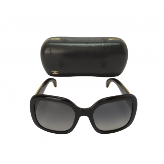 Chanel Black Stingray Polarized CC Sunglasses