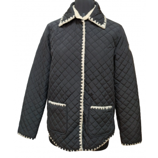 Chanel Black Coco Neige Quilting Shearling Jacket