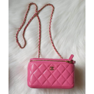 Chanel Quilted Mini Pink Vanity Case Bag