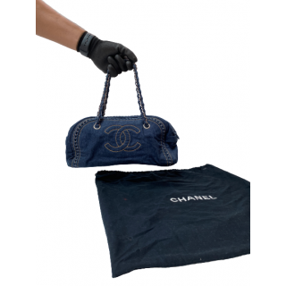 Chanel Denim Luxe Chain Ligne Bowler Bag