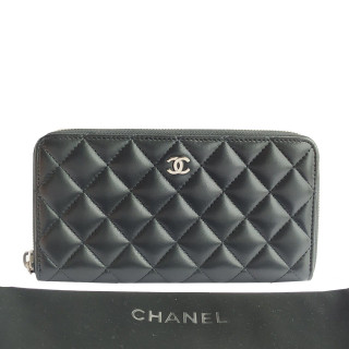 Chanel Quilted CC Black Leather Wallet