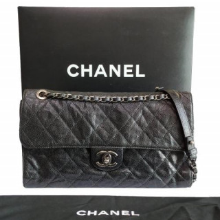 Chanel Black Caviar CC Crave Large Flap Bag