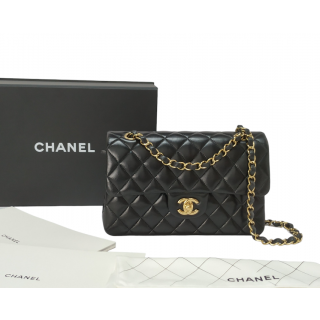Chanel Lambskin Double Flap Shoulder Bag