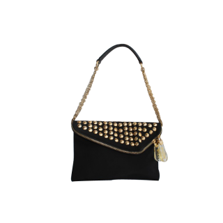 Christian Audigier Black Studded Clutch Bag | Luxepolis.com