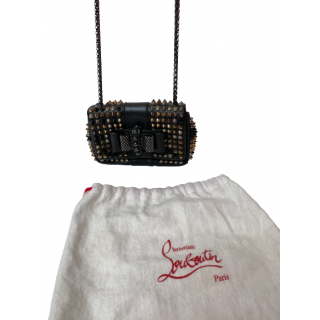Christian Louboutin Black Leather Spike Mini Sweet Charity Bag